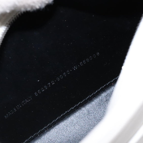 BALENCIAGA Shoulder Bag Leather White Silver Auth sw1264