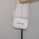 BALENCIAGA Shoulder Bag Leather White Silver Auth sw1264-22