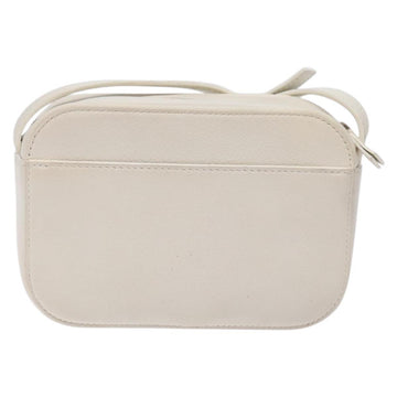 BALENCIAGA Shoulder Bag Leather White Silver Auth sw1264 - 0