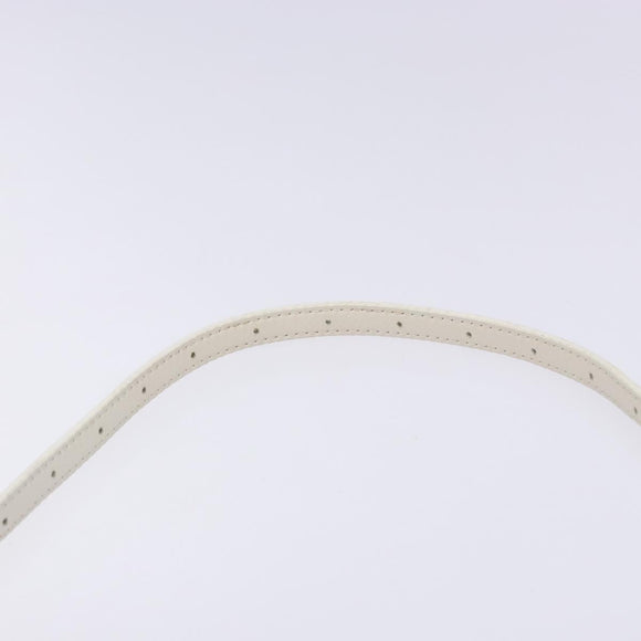 BALENCIAGA Shoulder Bag Leather White Silver Auth sw1264