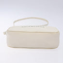 BALENCIAGA Shoulder Bag Leather White Silver Auth sw1264-5