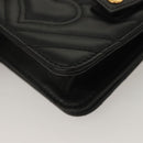 GUCCI Waist Pouch Leather Black Gold 488417 0416 Auth sw1265-11