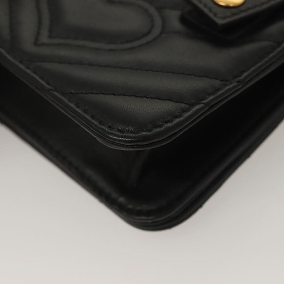 GUCCI Waist Pouch Leather Black Gold 488417 0416 Auth sw1265