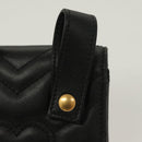 GUCCI Waist Pouch Leather Black Gold 488417 0416 Auth sw1265-12