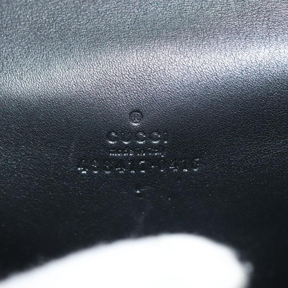 GUCCI Waist Pouch Leather Black Gold 488417 0416 Auth sw1265