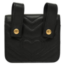 GUCCI Waist Pouch Leather Black Gold 488417 0416 Auth sw1265-3