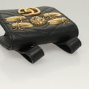 GUCCI Waist Pouch Leather Black Gold 488417 0416 Auth sw1265-6