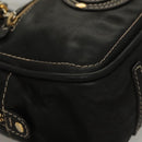 LOEWE Anagram Hand Bag Leather Black Gold Auth sw1269-9