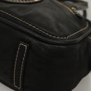 LOEWE Anagram Hand Bag Leather Black Gold Auth sw1269-14