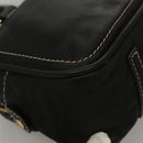 LOEWE Anagram Hand Bag Leather Black Gold Auth sw1269-15