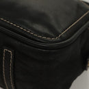 LOEWE Anagram Hand Bag Leather Black Gold Auth sw1269-16