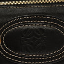 LOEWE Anagram Hand Bag Leather Black Gold Auth sw1269-18