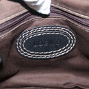 LOEWE Anagram Hand Bag Leather Black Gold Auth sw1269-19