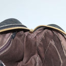 LOEWE Anagram Hand Bag Leather Black Gold Auth sw1269-20