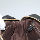 LOEWE Anagram Hand Bag Leather Black Gold Auth sw1269-21