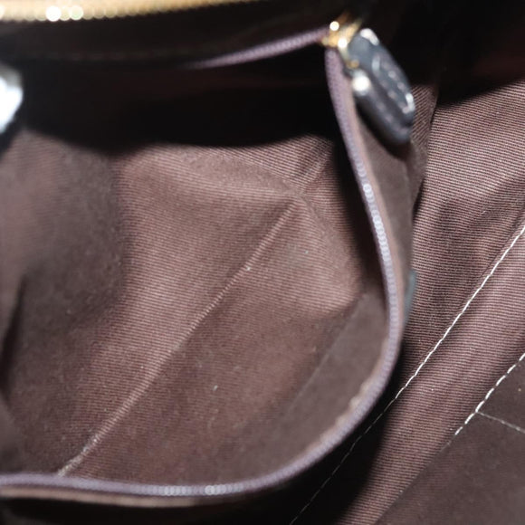 LOEWE Anagram Hand Bag Leather Black Gold Auth sw1269