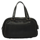 LOEWE Anagram Hand Bag Leather Black Gold Auth sw1269-2