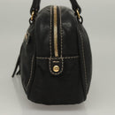 LOEWE Anagram Hand Bag Leather Black Gold Auth sw1269-3