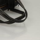 LOEWE Anagram Hand Bag Leather Black Gold Auth sw1269-7