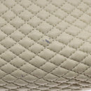 BALLY Hand Bag Leather White Gold Auth sw1273-14