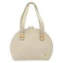 BALLY Hand Bag Leather White Gold Auth sw1273-2