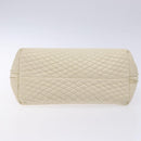 BALLY Hand Bag Leather White Gold Auth sw1273-9