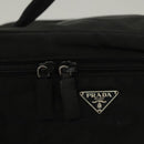 PRADA Vanity Pouch Nylon Black Silver Auth sw1276-9