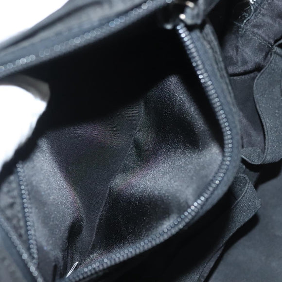 PRADA Vanity Pouch Nylon Black Silver Auth sw1276