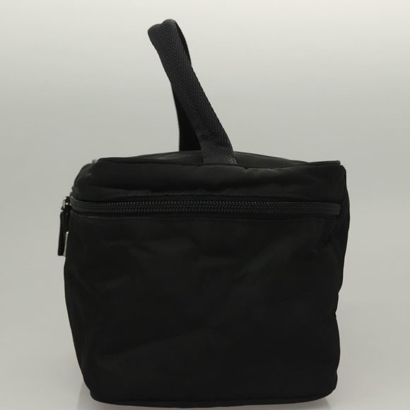 PRADA Vanity Pouch Nylon Black Silver Auth sw1276