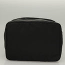 PRADA Vanity Pouch Nylon Black Silver Auth sw1276-5