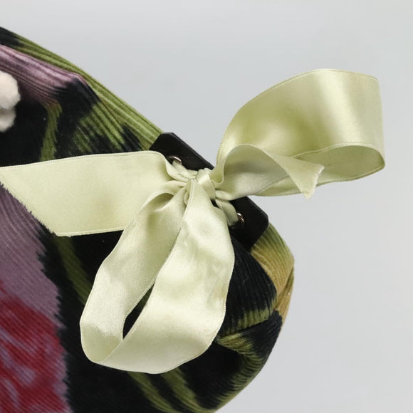 VALENTINO Hand Bag Suede Green Auth sw1277