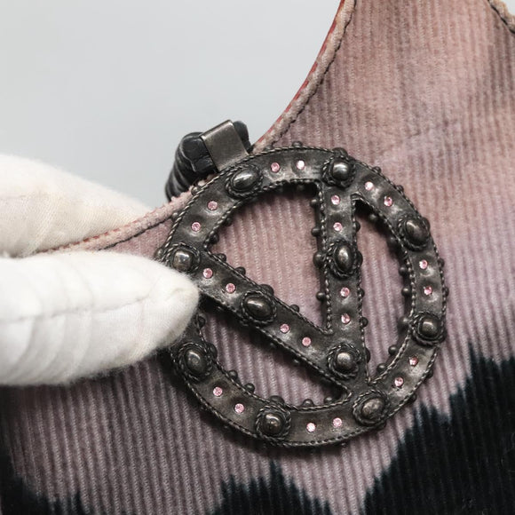 VALENTINO Hand Bag Suede Green Auth sw1277