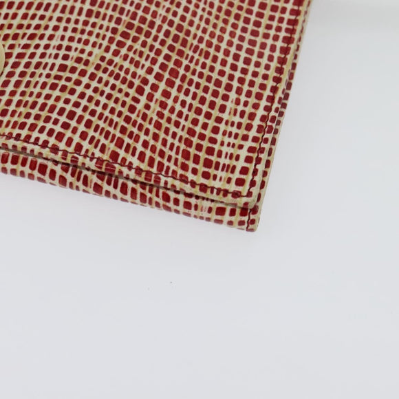 Salvatore Ferragamo Shoulder wallet Leather Red Gold Auth sw1278