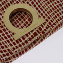 Salvatore Ferragamo Shoulder wallet Leather Red Gold Auth sw1278-20