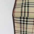 BURBERRY Nova Check Hand Bag Canvas 2way Beige Auth sw128-15
