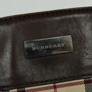 BURBERRY Nova Check Hand Bag Canvas 2way Beige Auth sw128-10