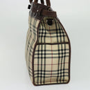 BURBERRY Nova Check Hand Bag Canvas 2way Beige Auth sw128-4