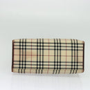 BURBERRY Nova Check Hand Bag Canvas 2way Beige Auth sw128-5
