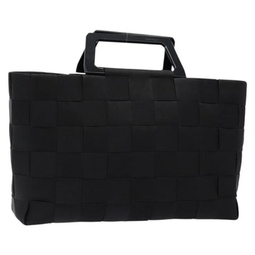 Salvatore Ferragamo Hand Bag Canvas Black Silver Auth sw1281