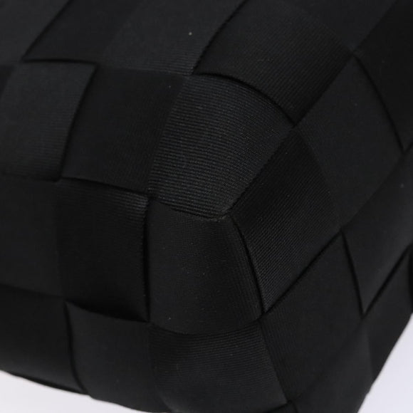 Salvatore Ferragamo Hand Bag Canvas Black Silver Auth sw1281