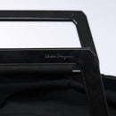 Salvatore Ferragamo Hand Bag Canvas Black Silver Auth sw1281-17