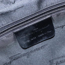 Salvatore Ferragamo Hand Bag Canvas Black Silver Auth sw1281-12