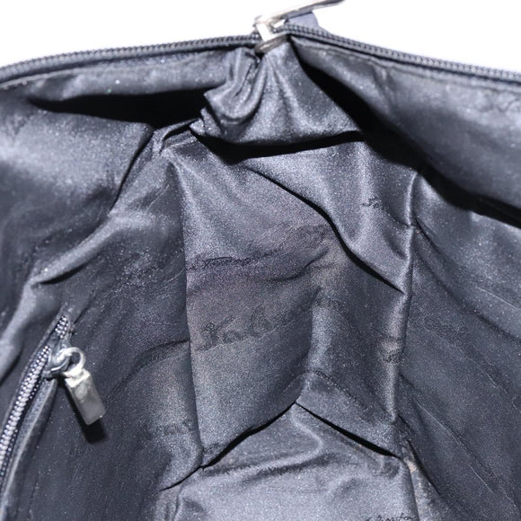 Salvatore Ferragamo Hand Bag Canvas Black Silver Auth sw1281