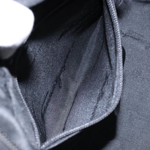 Salvatore Ferragamo Hand Bag Canvas Black Silver Auth sw1281