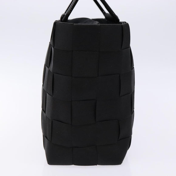 Salvatore Ferragamo Hand Bag Canvas Black Silver Auth sw1281