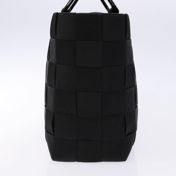 Salvatore Ferragamo Hand Bag Canvas Black Silver Auth sw1281