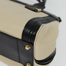 Chloe Alice Hand Bag Leather 2way White Black Auth sw1284-9