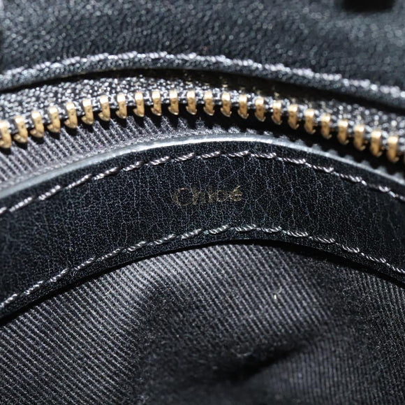 Chloe Alice Hand Bag Leather 2way White Black Auth sw1284