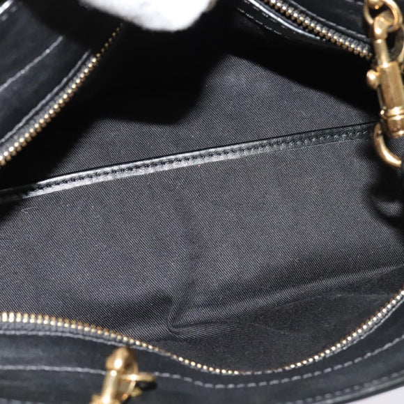 Chloe Alice Hand Bag Leather 2way White Black Auth sw1284