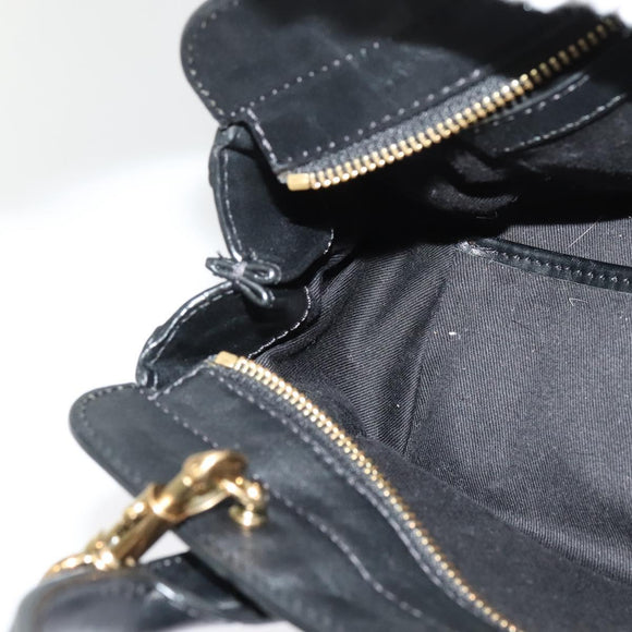 Chloe Alice Hand Bag Leather 2way White Black Auth sw1284